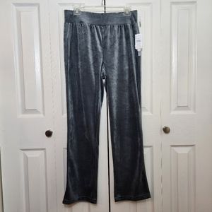 Gray Velvet Track Pants